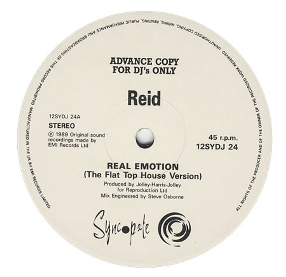 Reid Real Emotion UK Promo 12" vinyl single (12 inch record / Maxi-single) 12SYDJ24