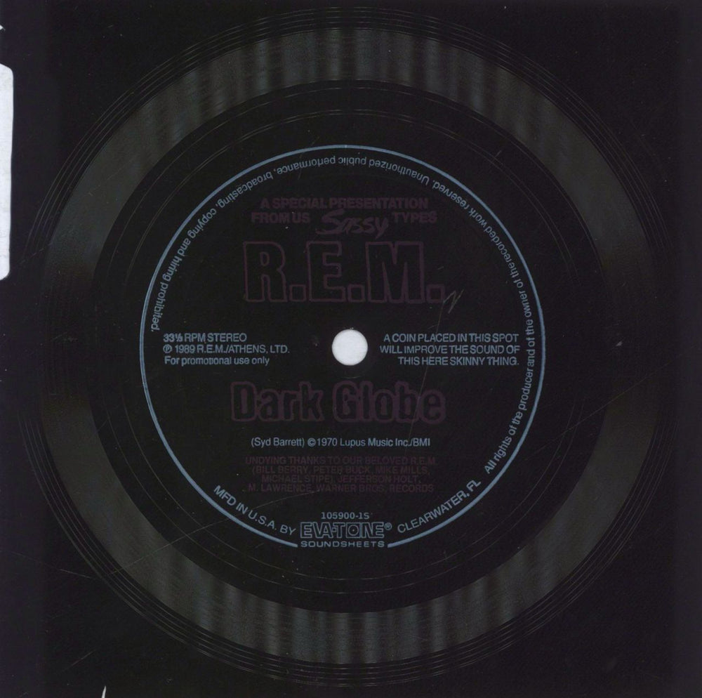 REM Dark Globe US Promo 5" vinyl single (5 inch record) 105900-1S