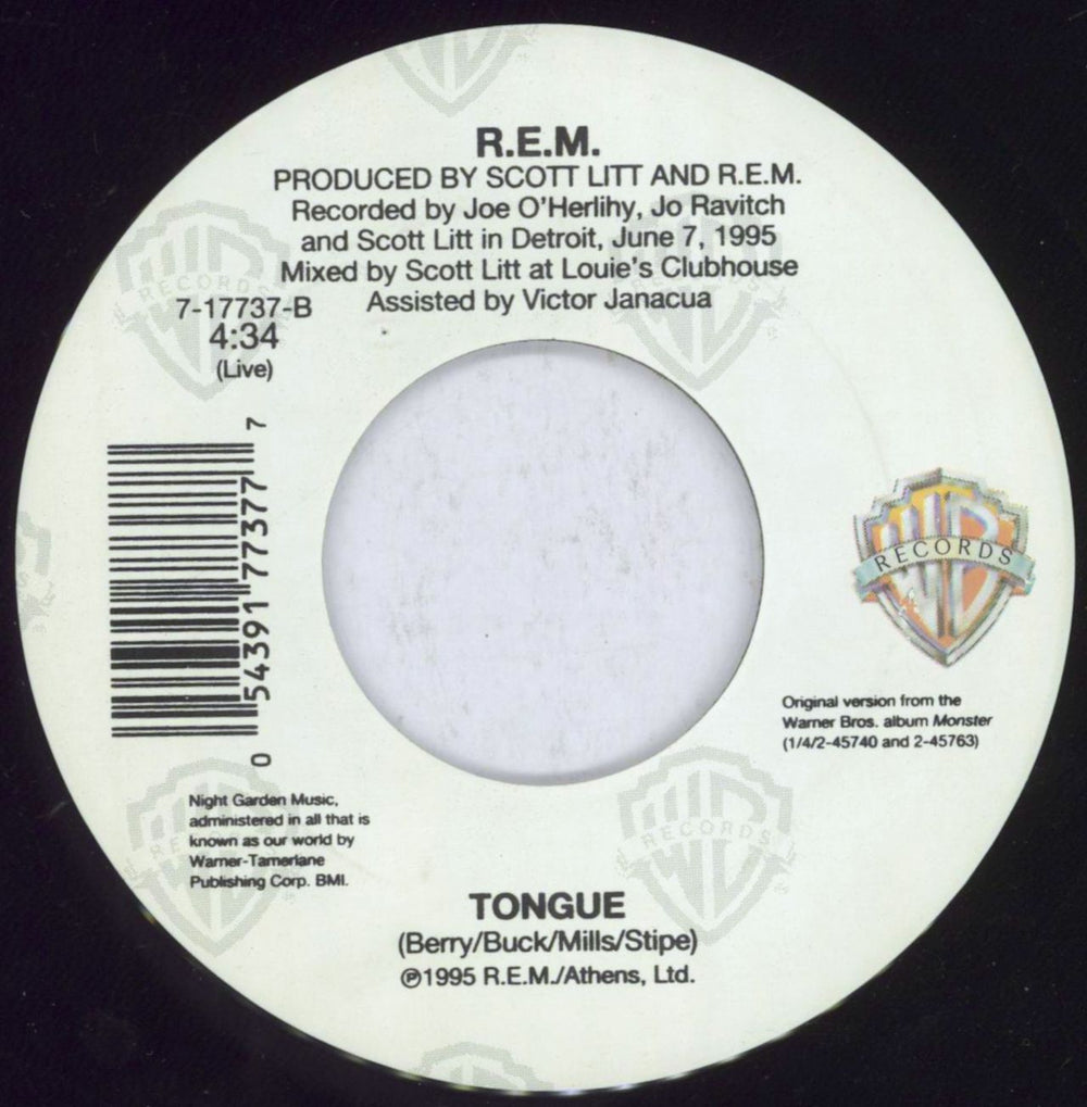 REM Tongue US 7" vinyl single (7 inch record / 45) REM07TO57634