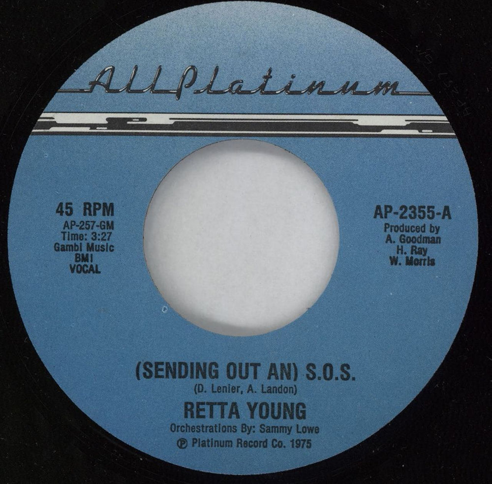 Retta Young (Sending Out An) S.O.S. US 7" vinyl single (7 inch record / 45) AP-2355