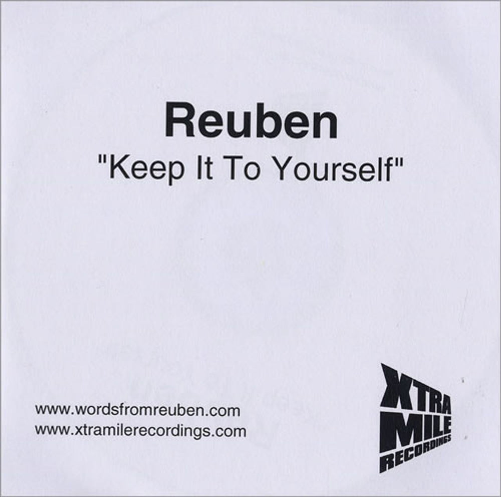 Reuben Keep It To Yourself UK Promo CD-R acetate CD-R ACETATE