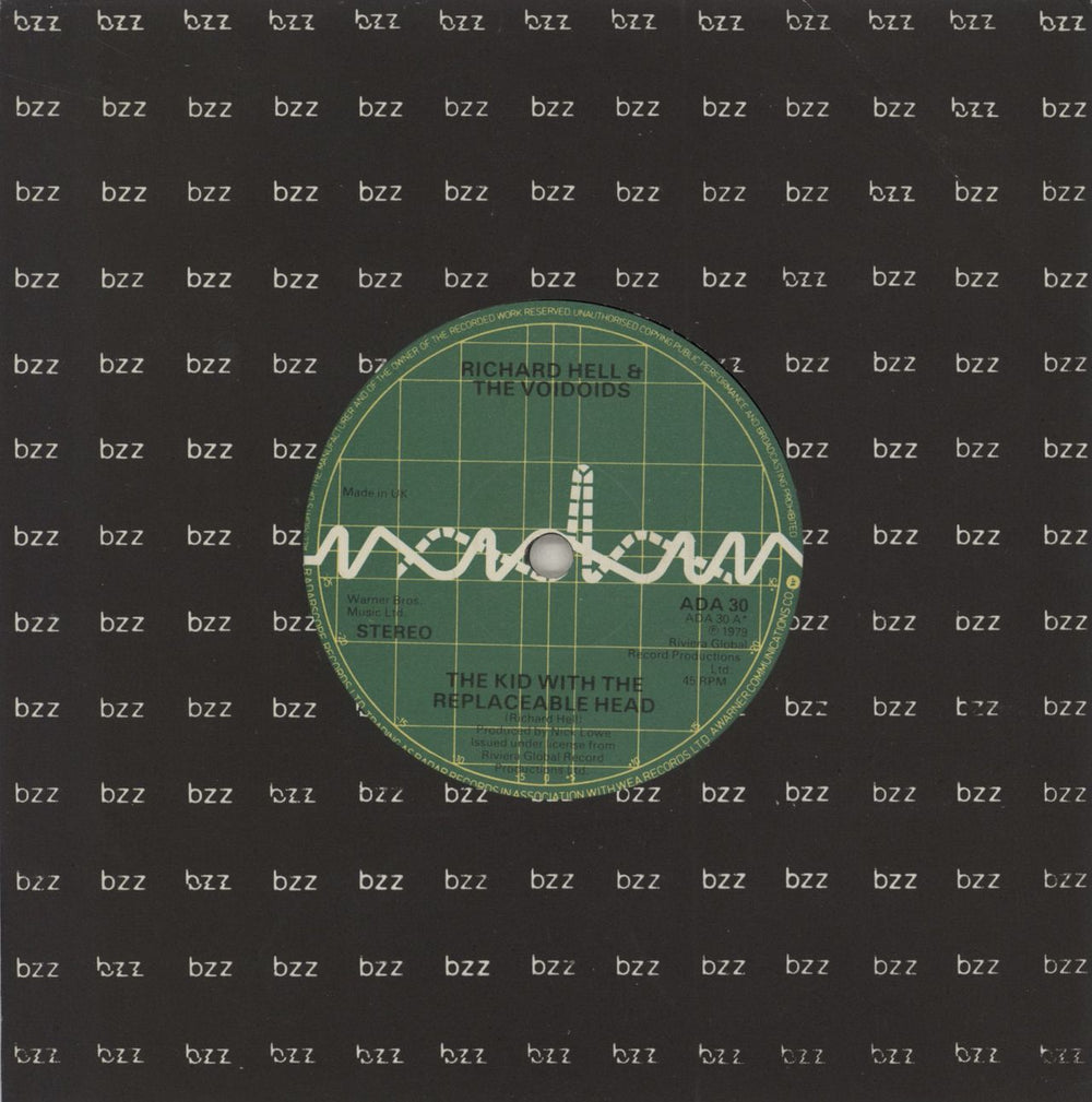 Richard Hell & Voidoids The Kid With The Replaceable Head UK 7" vinyl single (7 inch record / 45) ADA30