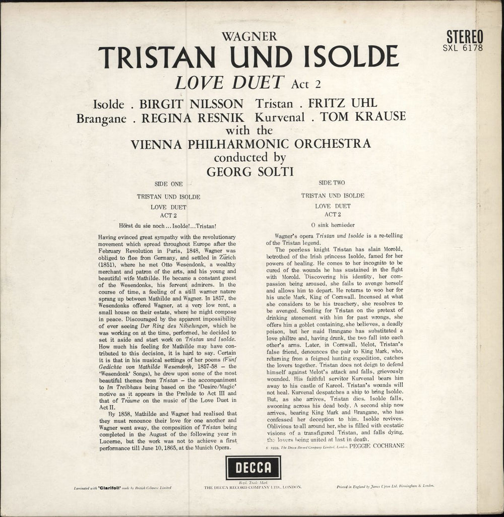 Richard Wagner Tristan Und Isolde Love Duet UK vinyl LP album (LP record)