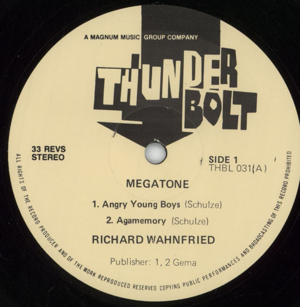 Richard Wahnfried Megatone UK vinyl LP album (LP record) R2LLPME816094