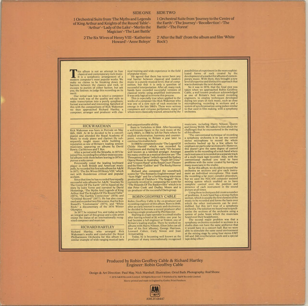 Rick Wakeman The Royal Philharmonic Orchestra Perform The Works Of R.W. UK vinyl LP album (LP record)