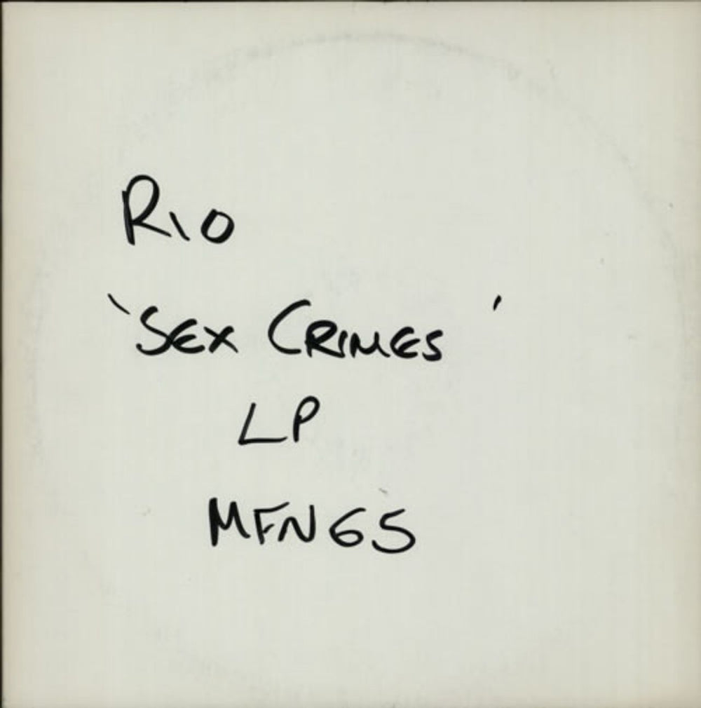 Rio (Rock) Sex Crimes - Test Pressing UK vinyl LP album (LP record) MFN65