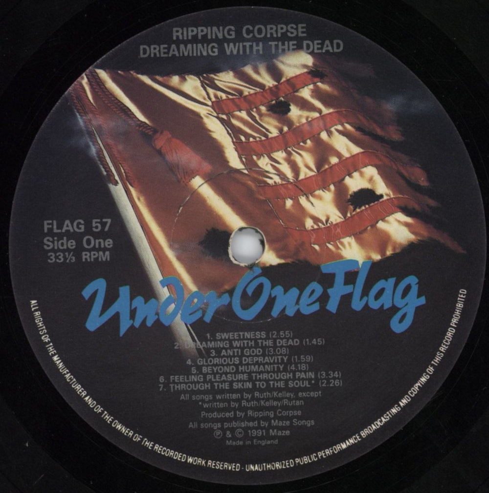 Ripping Corpse Dreaming With The Dead -1st - EX UK vinyl LP album (LP record) 56XLPDR816282