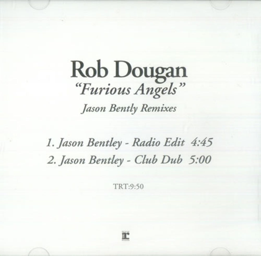 Rob Dougan Furious Angels - Jason Bently Remixes US Promo CD-R acetate CDR ACETATE