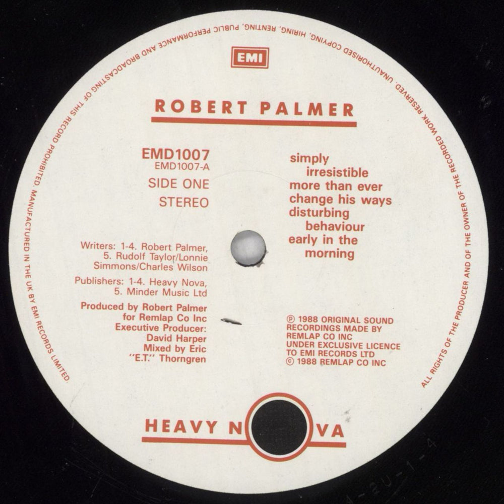 Robert Palmer Heavy Nova - Shrink UK vinyl LP album (LP record) PLMLPHE828299