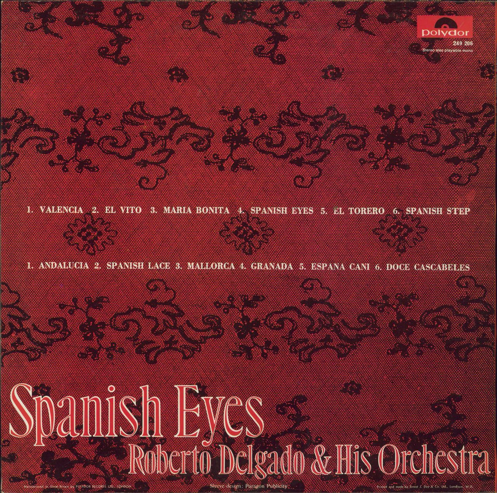 Roberto Delgado Spanish Eyes UK vinyl LP album (LP record)