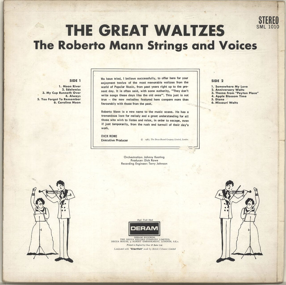 Roberto Mann The Great Waltzes UK vinyl LP album (LP record)