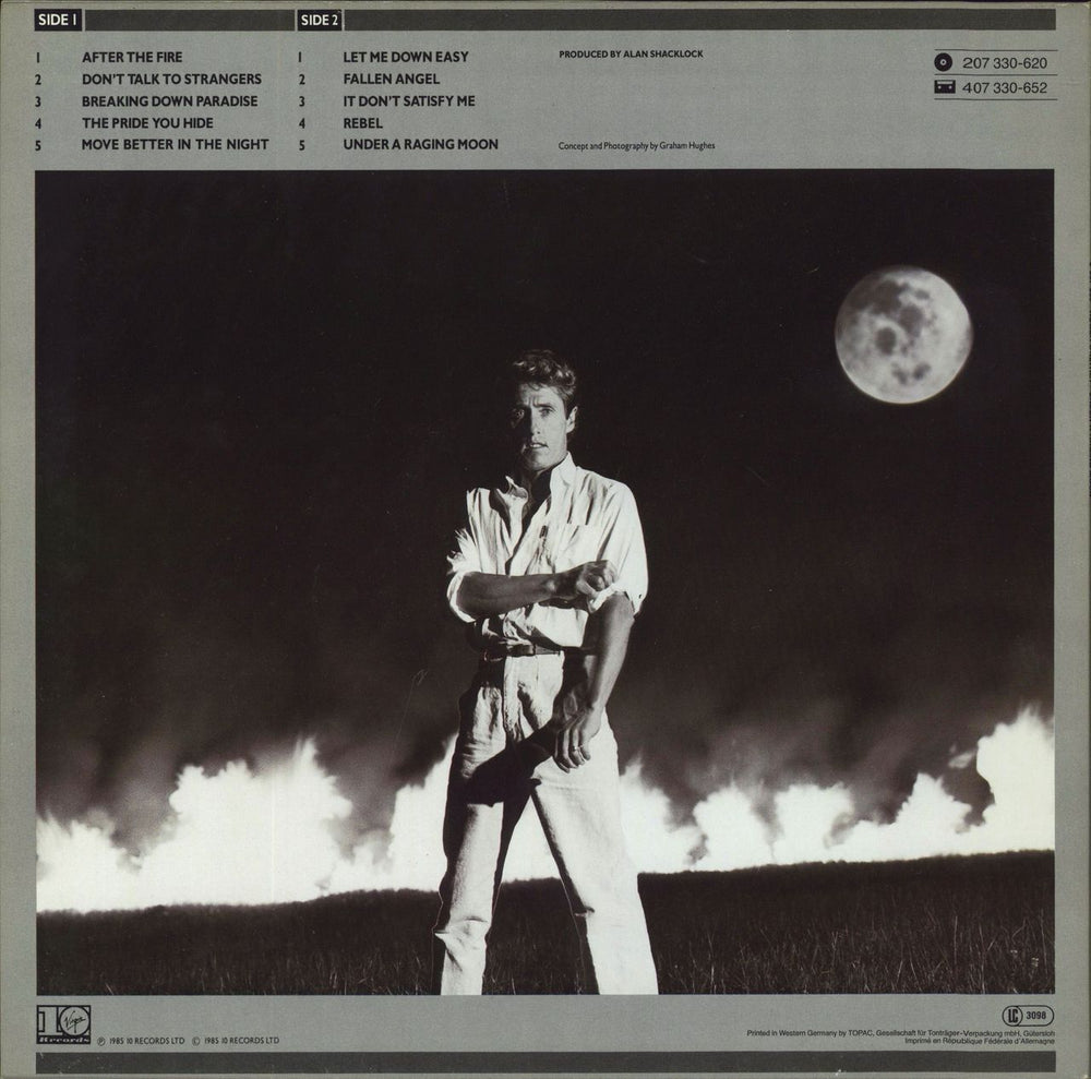 Roger Daltrey Under A Raging Moon UK vinyl LP album (LP record) 075678126918