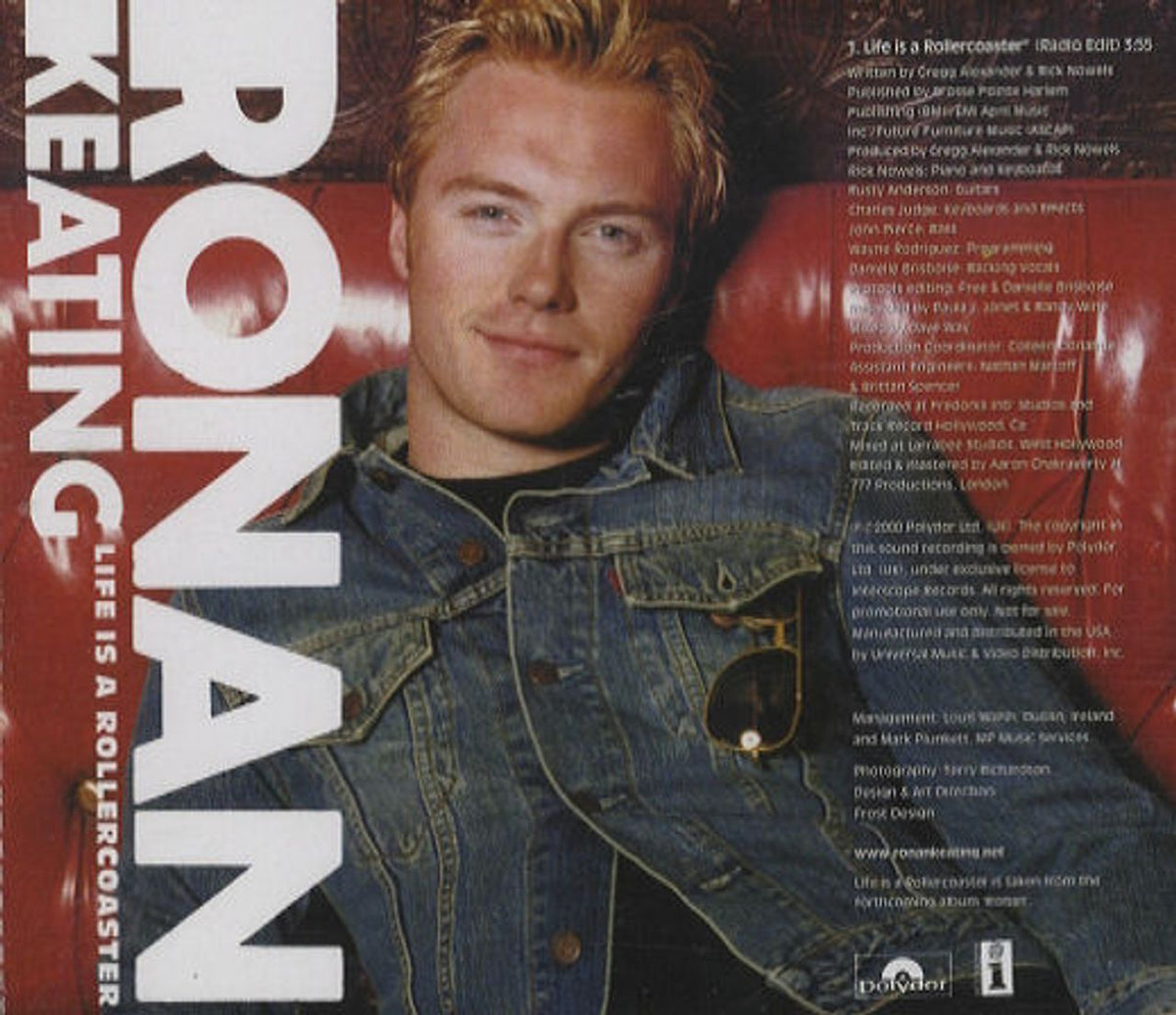 Ronan Keating Life Is A Rollercoaster US Promo CD single