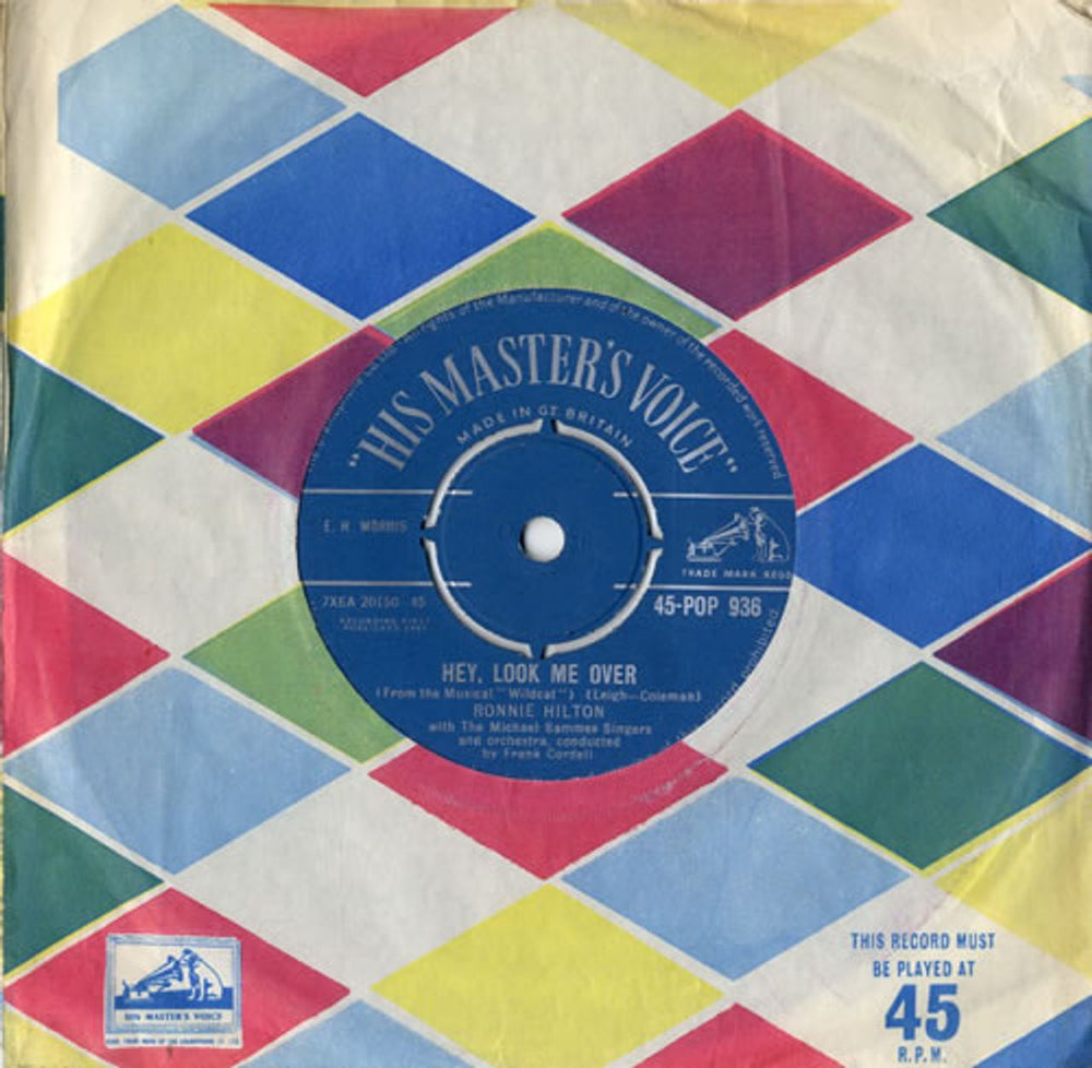 Ronnie Hilton Hey, Look Me Over UK 7" vinyl single (7 inch record / 45) 45-POP936