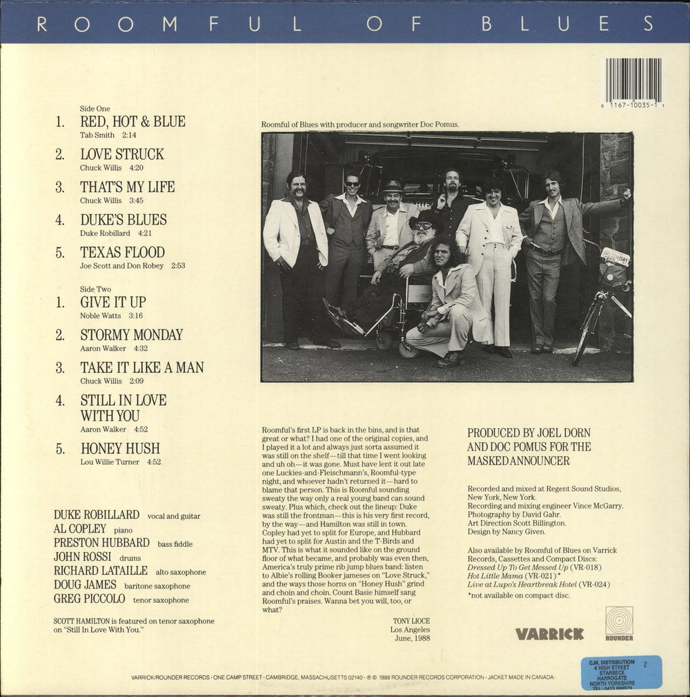 Roomful Of Blues The First Album US vinyl LP album (LP record) 011671003511