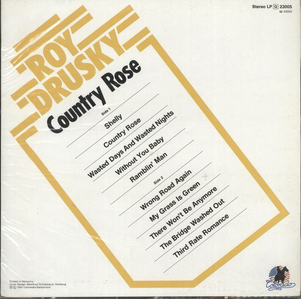 Roy Drusky Country Rose German vinyl LP album (LP record)