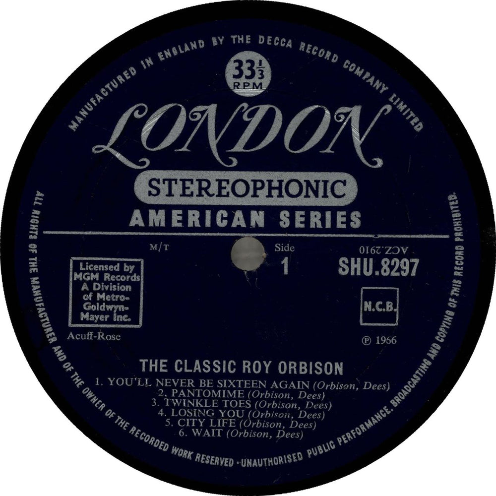 Roy Orbison The Classic Roy Orbison UK vinyl LP album (LP record)