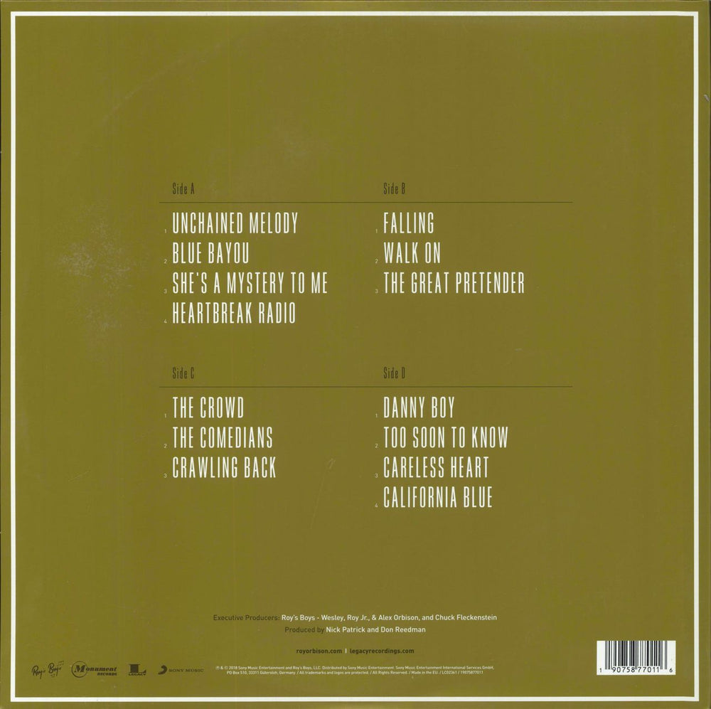 Roy Orbison Unchained Melodies - EX UK 2-LP vinyl record set (Double LP Album) 190758770116