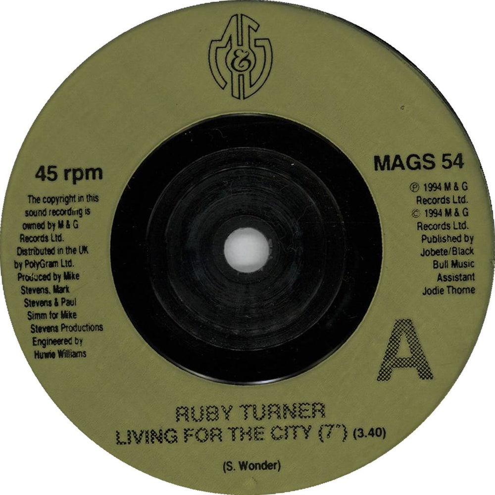 Ruby Turner Living For The City UK 7" vinyl single (7 inch record / 45) MAGS54