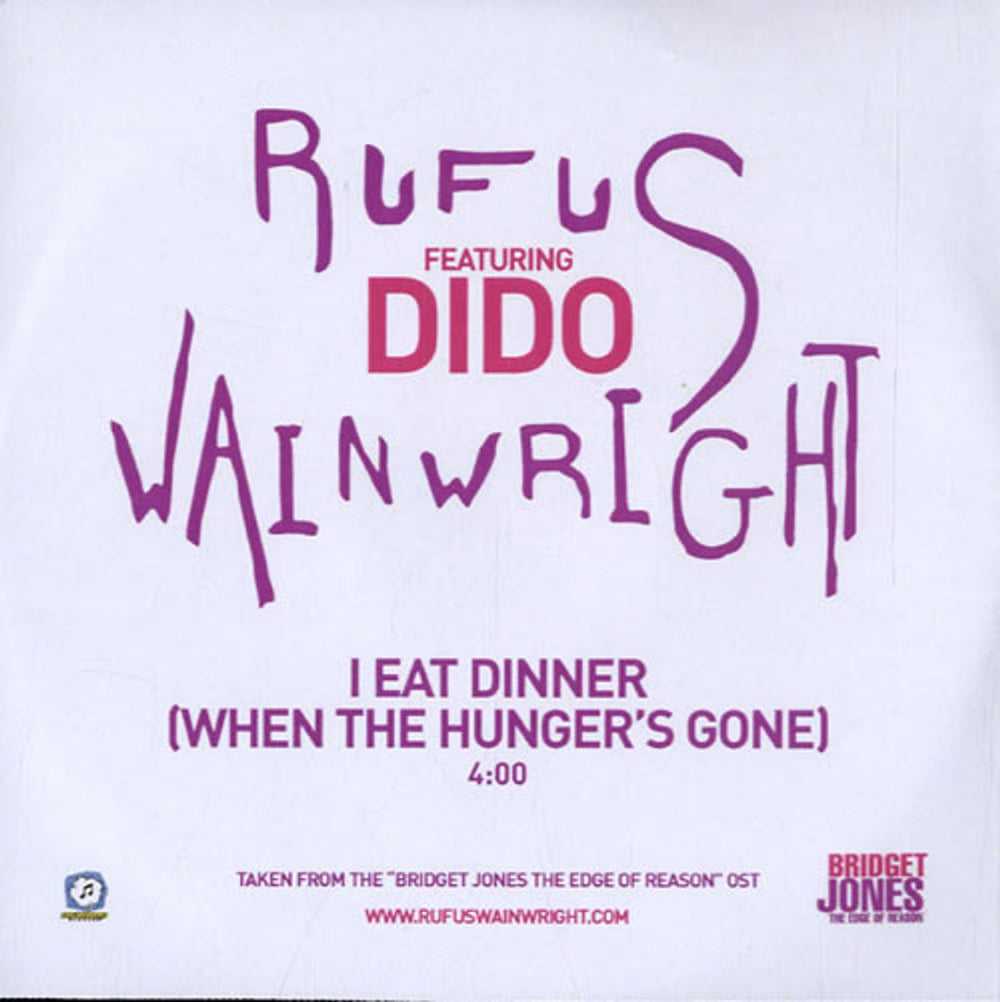 Rufus Wainwright I Eat Dinner [When The Hunger's Gone] UK Promo CD-R acetate CD-R