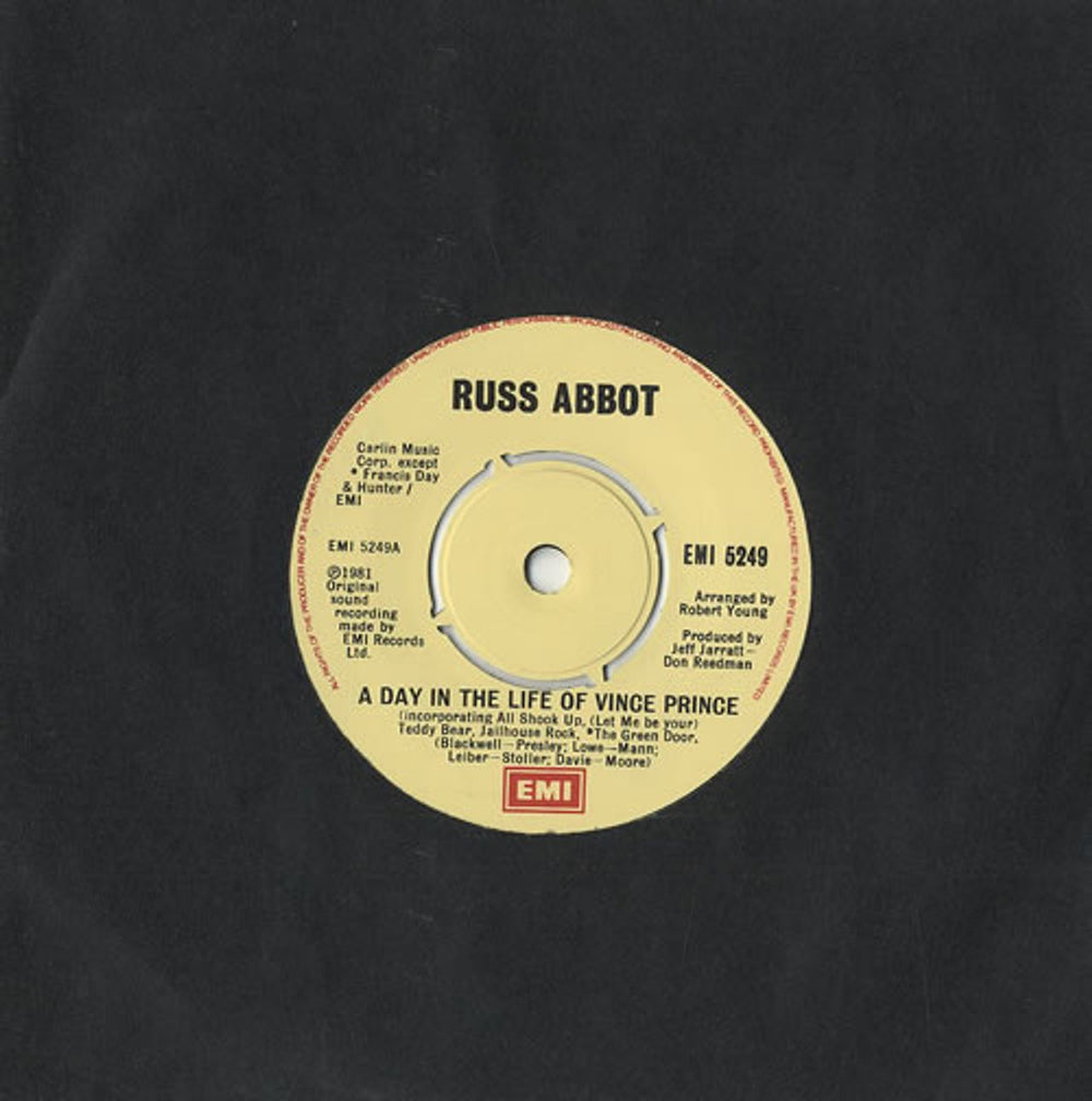 Russ Abbot A Day In The Life Of Vince Prince UK 7" vinyl single (7 inch record / 45) EMI5249