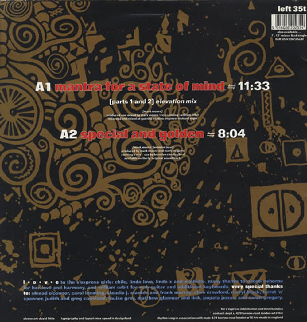 S'Express Mantra For A State Of Mind UK 12" vinyl single (12 inch record / Maxi-single) XPR12MA65486