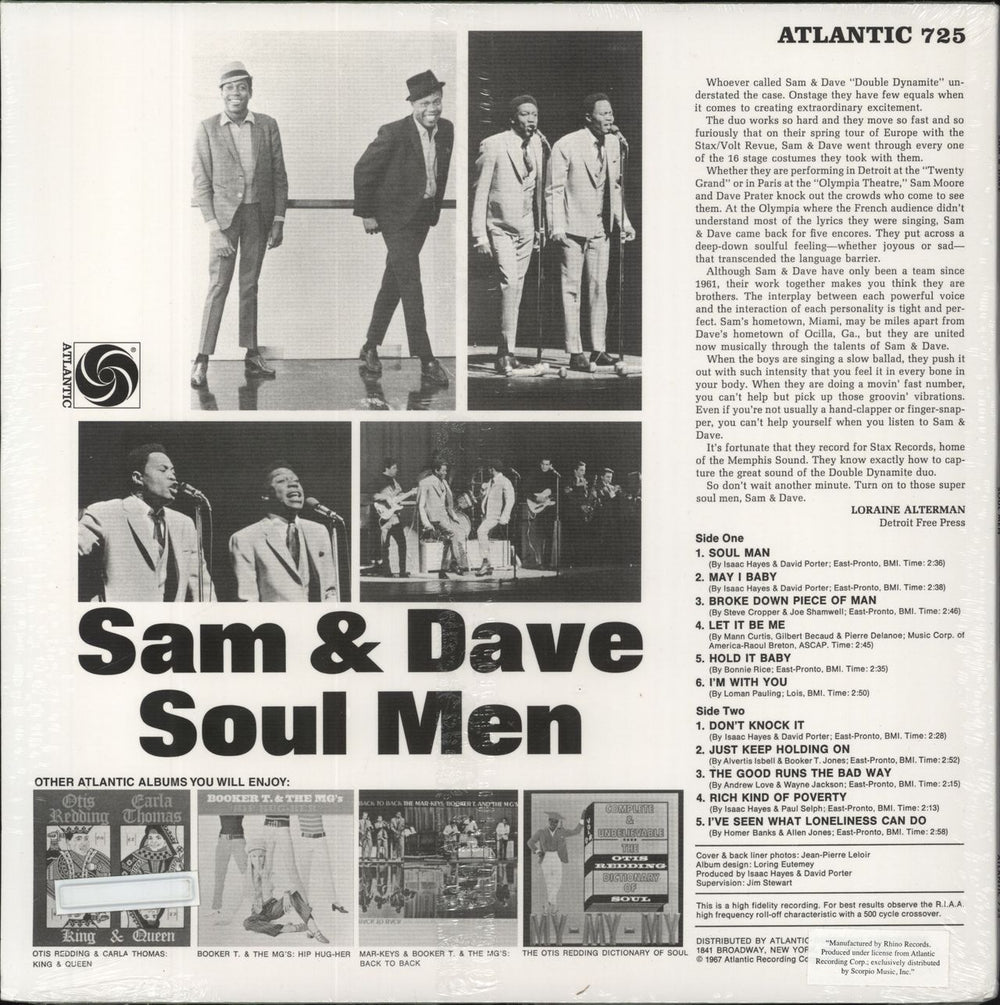 Sam & Dave Soul Men US vinyl LP album (LP record)