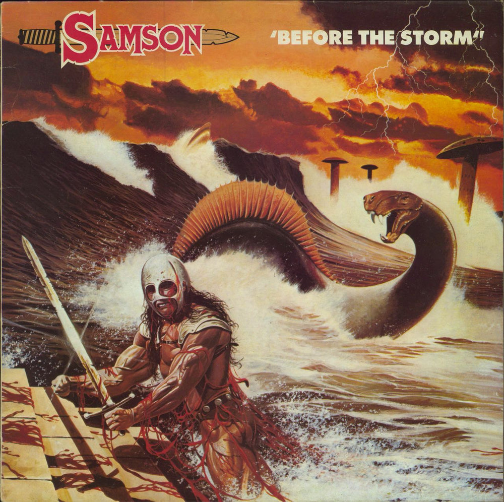 Samson Before The Storm + Poster + Insert UK vinyl LP album (LP record) POLS1077