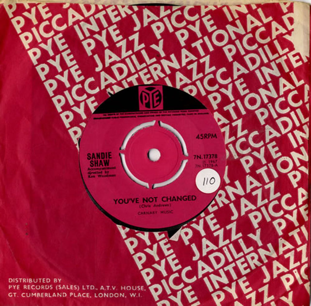 Sandie Shaw You've Not Changed - 4pr UK 7" vinyl single (7 inch record / 45) 7N.17378