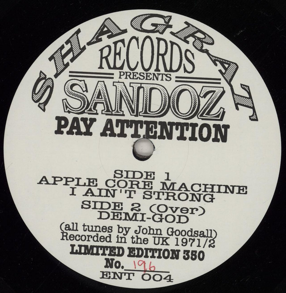 Sandoz [Rock] Pay Attention UK vinyl LP album (LP record) 2FPLPPA760702