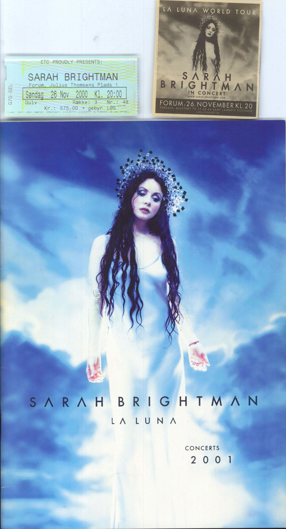 Sarah Brightman La Luna + Ticket Stub UK tour programme 2001 PROGRAMME