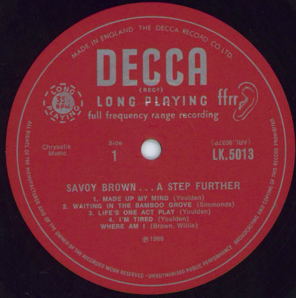 Savoy Brown A Step Further - EX UK vinyl LP album (LP record) SVBLPAS590036