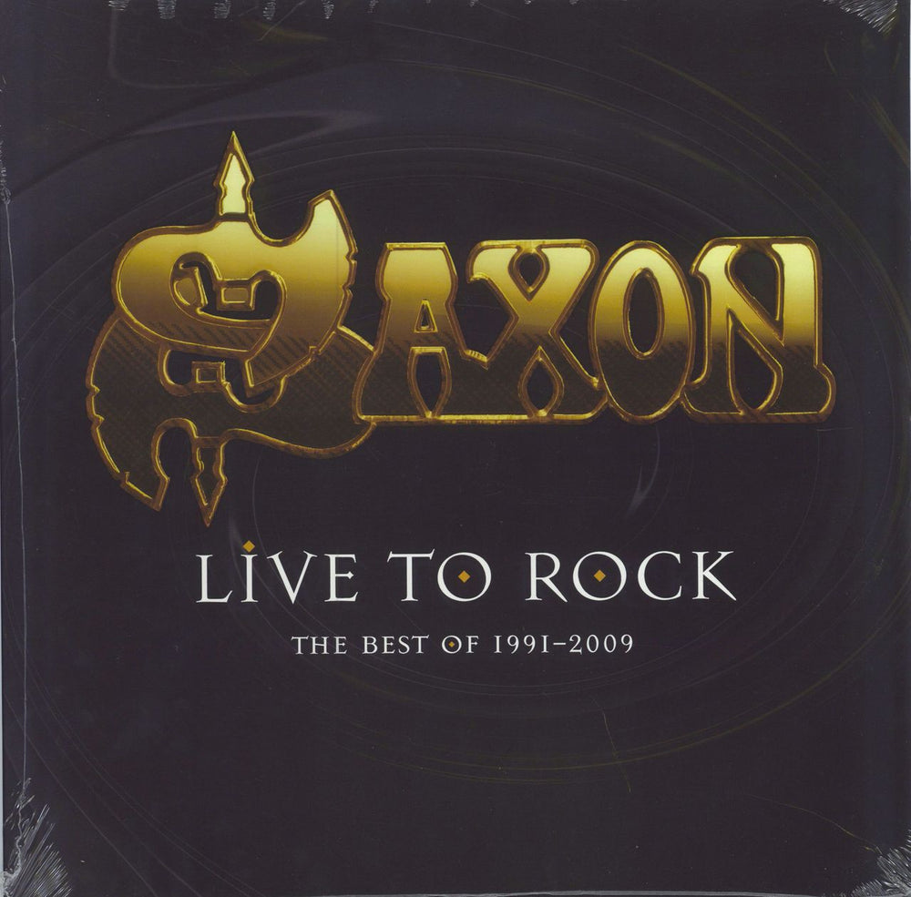 Saxon Live To Rock: The Best Of 1991-2009 + T Shirt UK vinyl LP album (LP record) DEMREC222