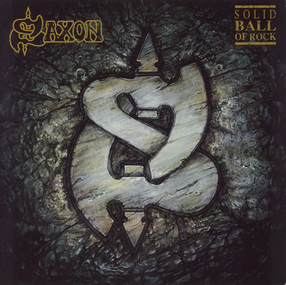 Saxon Solid Ball Of Rock UK vinyl LP album (LP record) LPVIR4