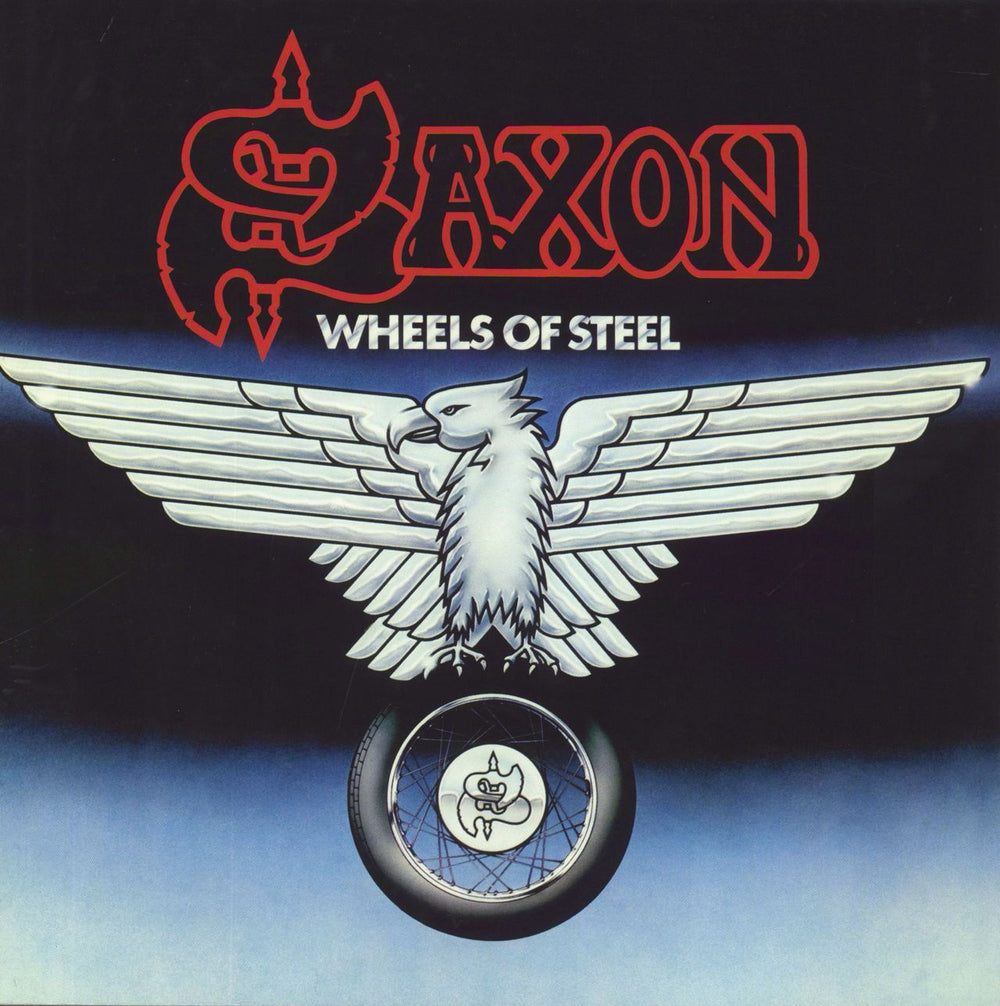 Saxon Wheels Of Steel - Black & White Swirl Vinyl UK vinyl LP album (LP record) BMGCAT159LP
