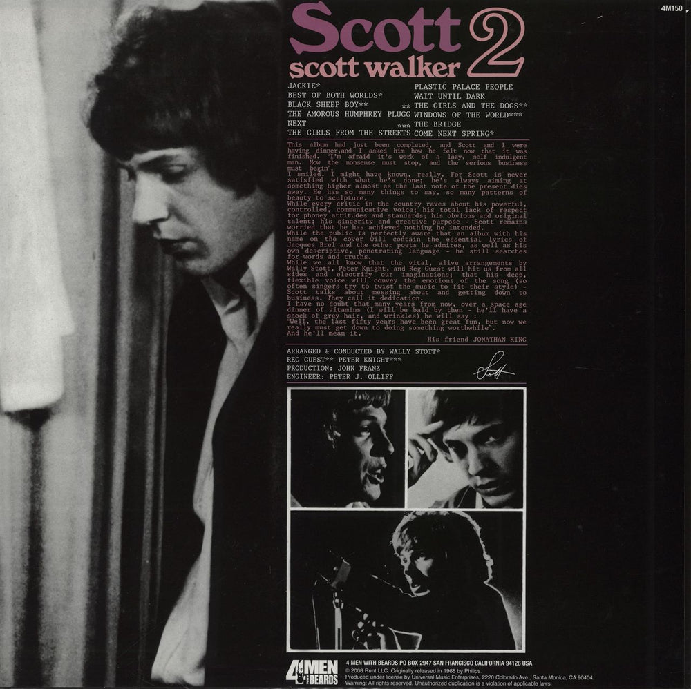 Scott Walker Scott 2 - 180gm US vinyl LP album (LP record) 646315115017