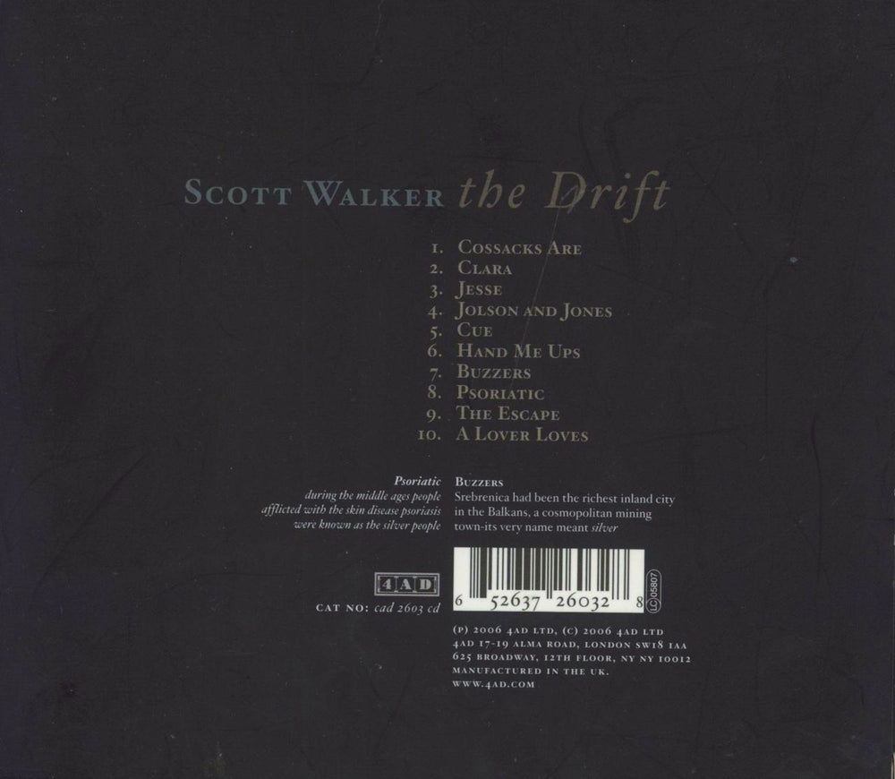 Scott Walker The Drift UK CD album (CDLP) 652637260328