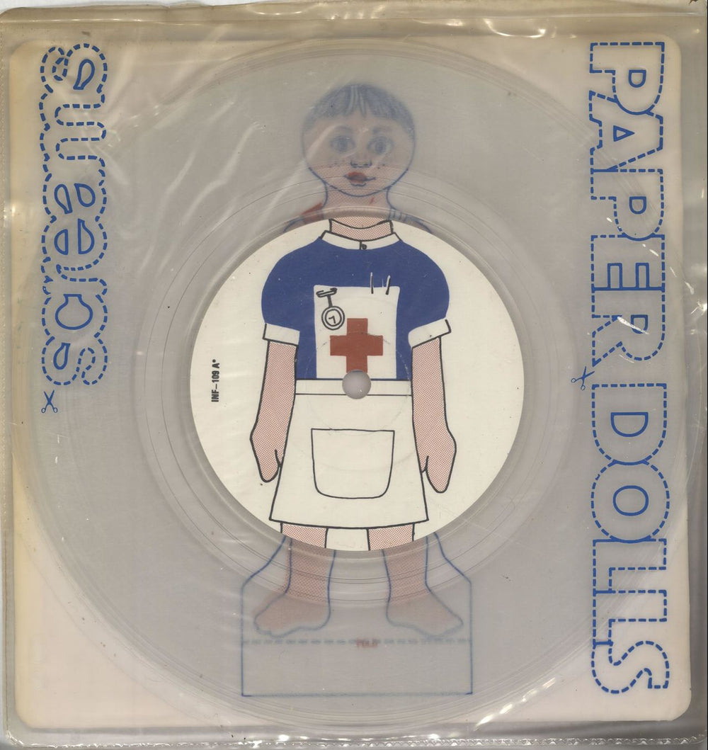 Screams Paper Dolls - Clear Vinyl + Sleeve UK 7" vinyl single (7 inch record / 45) INF-109