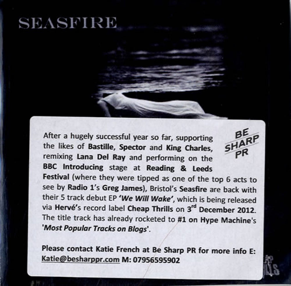 Seasfire We Will Wake EP UK Promo CD-R acetate PROMO