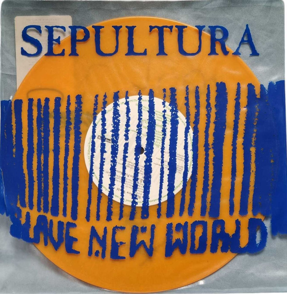 Sepultura Slave New World - Orange Vinyl - Autographed UK 10" vinyl single (10 inch record) SEP10SL771014