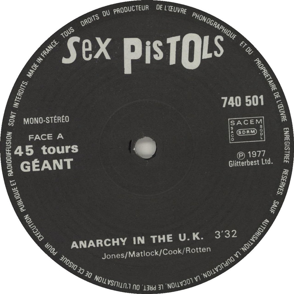 Sex Pistols Anarchy In The UK - EX French 12