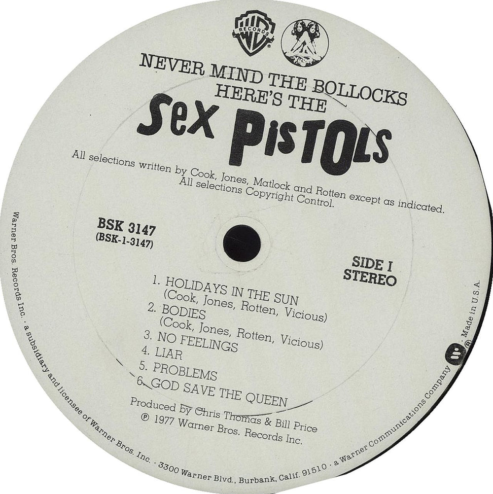 Sex Pistols Never Mind The Bollocks - Columbia House Club Edition US V —  RareVinyl.com