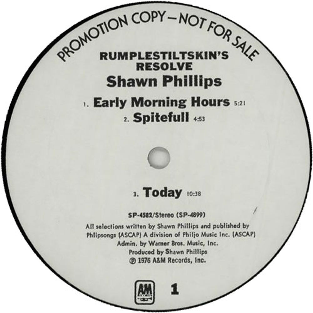 Shawn Phillips Rumplestiltskin's Resolve US Promo vinyl LP album (LP record) SHWLPRU638439