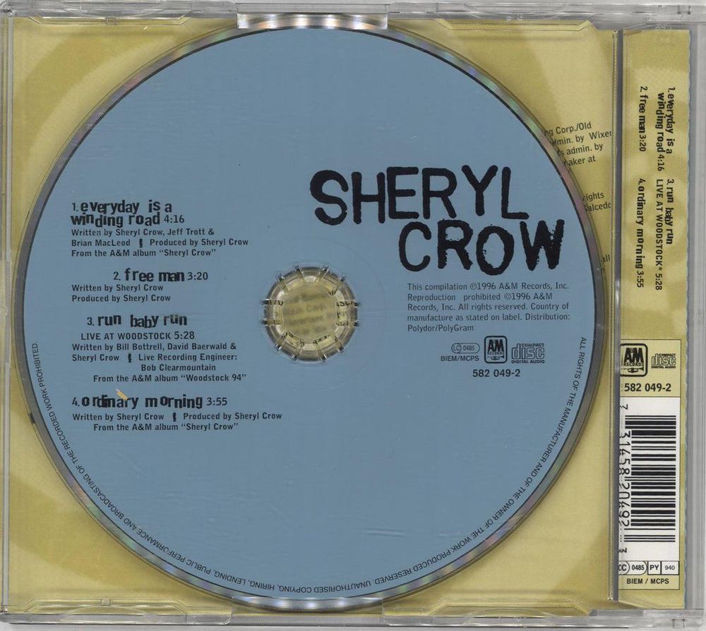 Sheryl Crow Everyday Is A Winding Road German CD single (CD5 / 5") 731458204923