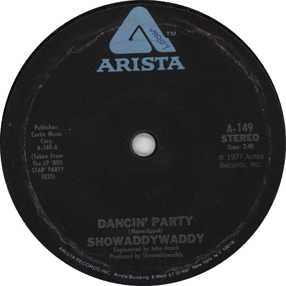 Showaddywaddy Dancin' Party US 7" vinyl single (7 inch record / 45) A-149