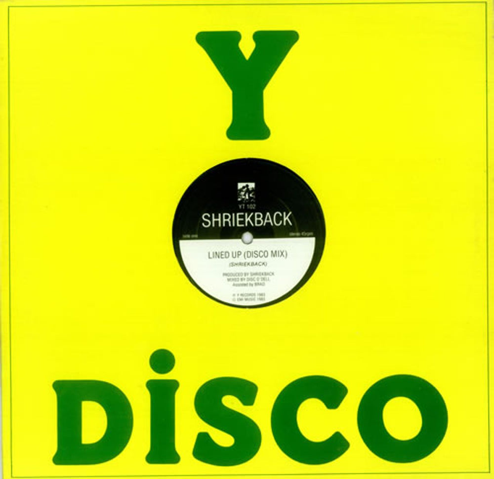 Shriekback Lined-Up (Disco Mix) UK 12" vinyl single (12 inch record / Maxi-single) YT102