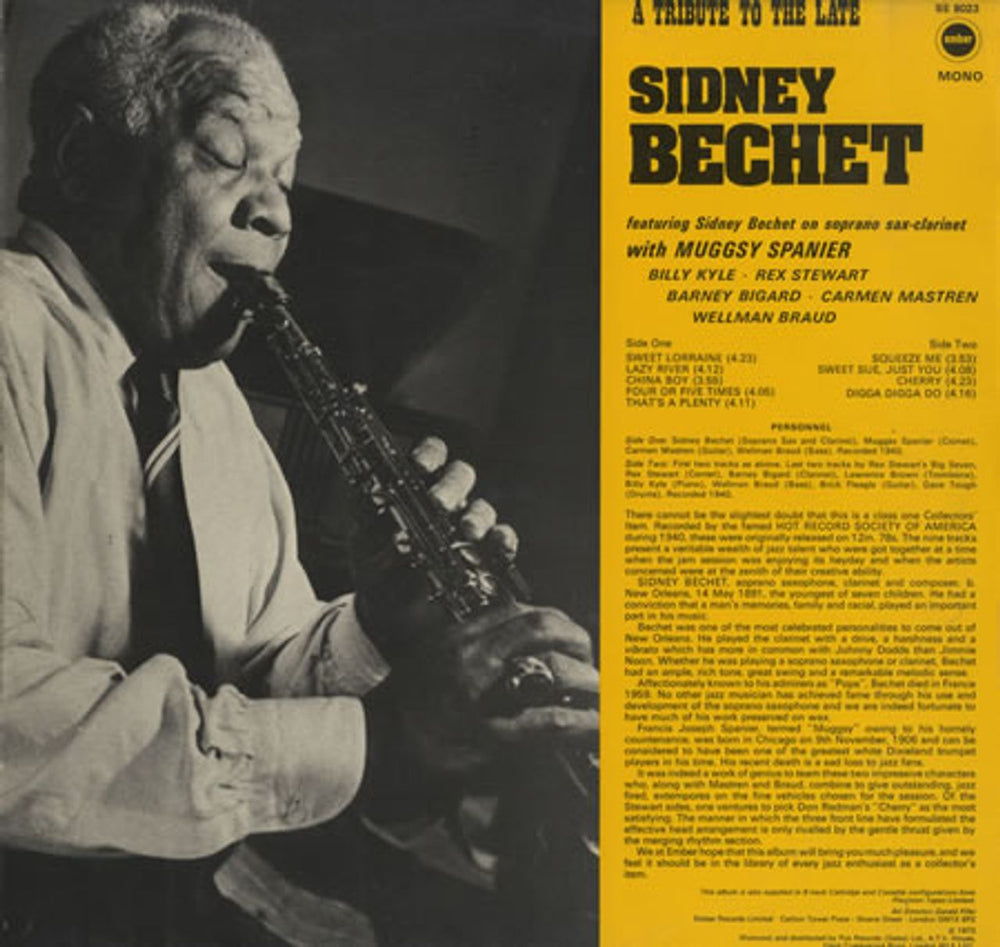 Sidney Bechet A Jam Session UK vinyl LP album (LP record) SJBLPAJ438065