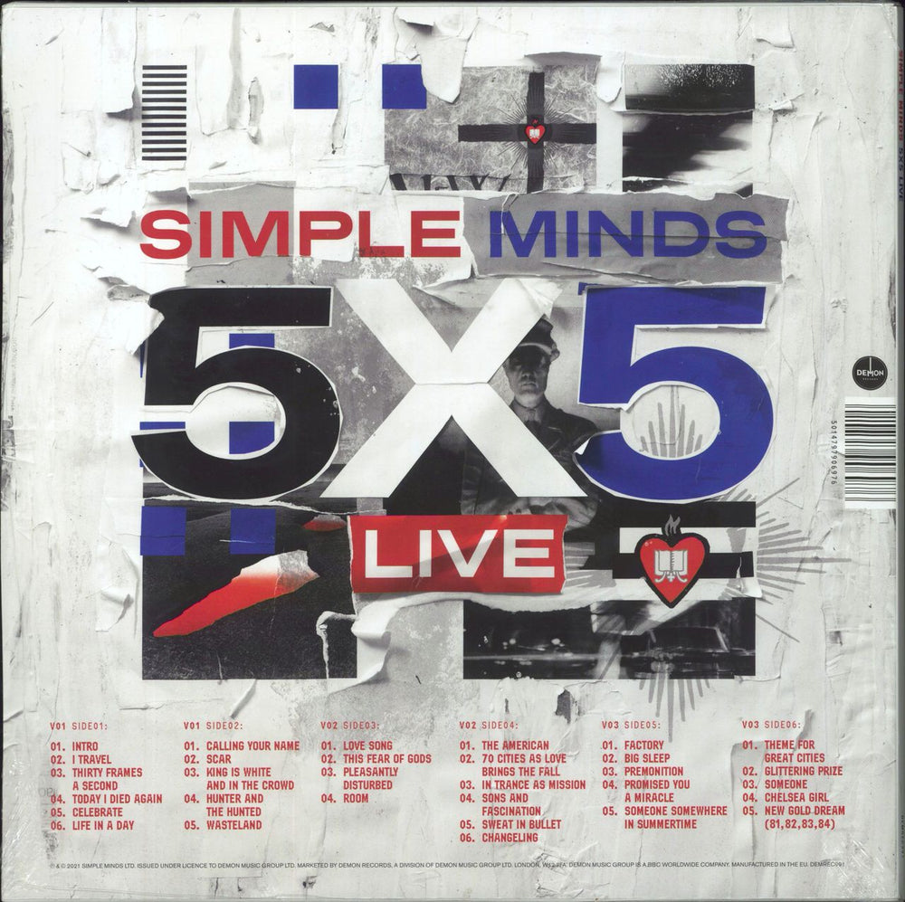 Simple Minds 5X5 Live - 180gm Blue/White/Red Vinyl - RSD UK 3-LP vinyl record set (Triple LP Album) 5014797906976