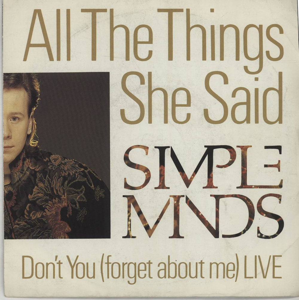 Simple Minds All The Things She Said UK 7" vinyl single (7 inch record / 45) VS860