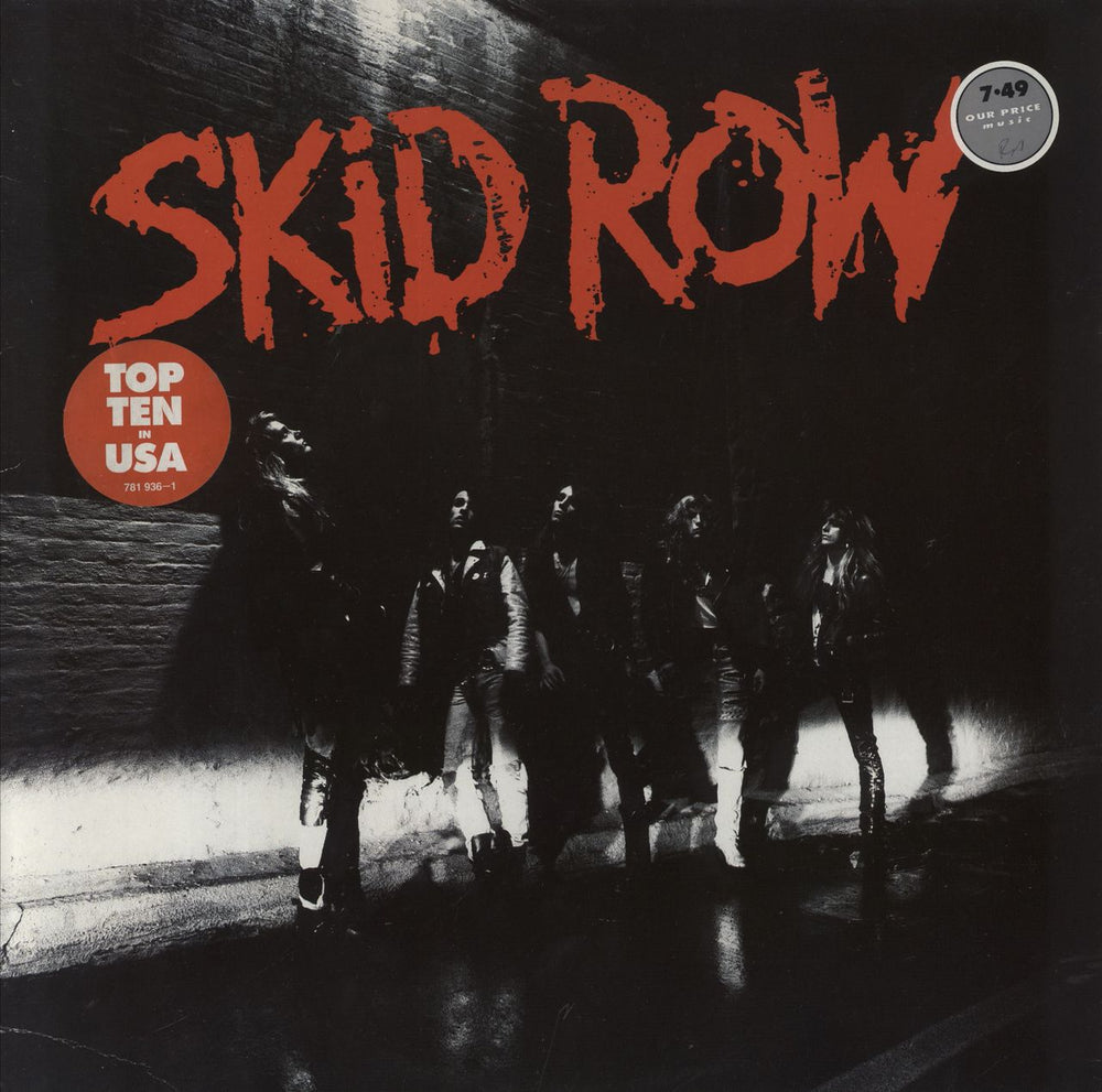 Skid Row (80s) Skid Row - 'Top Ten in USA' Stickered German vinyl LP album (LP record) 781936-1